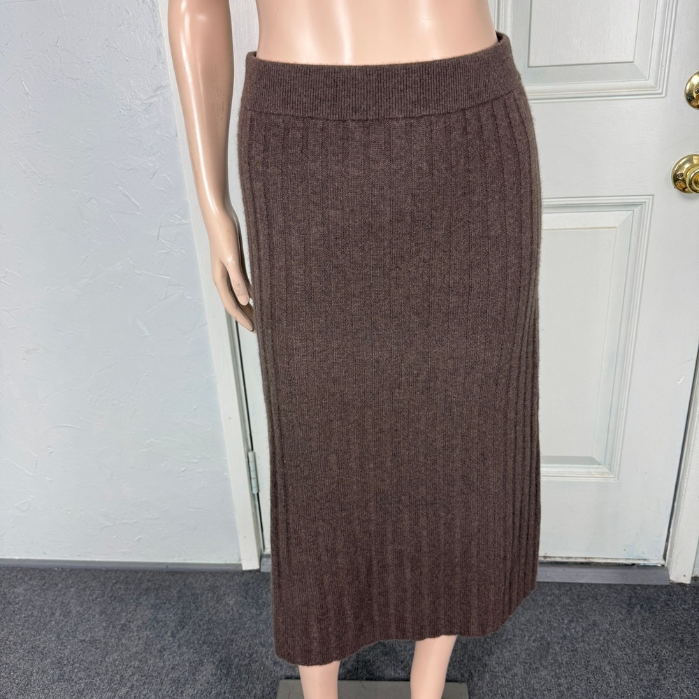 Quince Women's Skirt Small Sweater Cashmere Ribbed Pull on Knit Business Y3-13